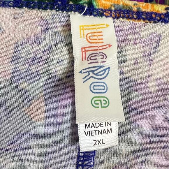 LuLaRoe Perfect T Womens Top 2XL Multicolor Abstract Floral Print Scoop Neck - Picture 4 of 6